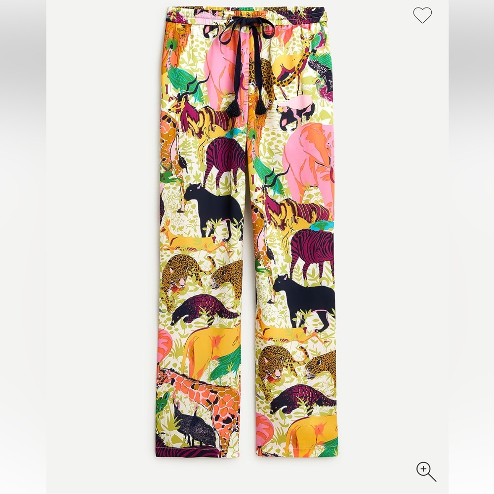 J. Crew Multicolor Floral Drawstring Skirt with Navy Tie